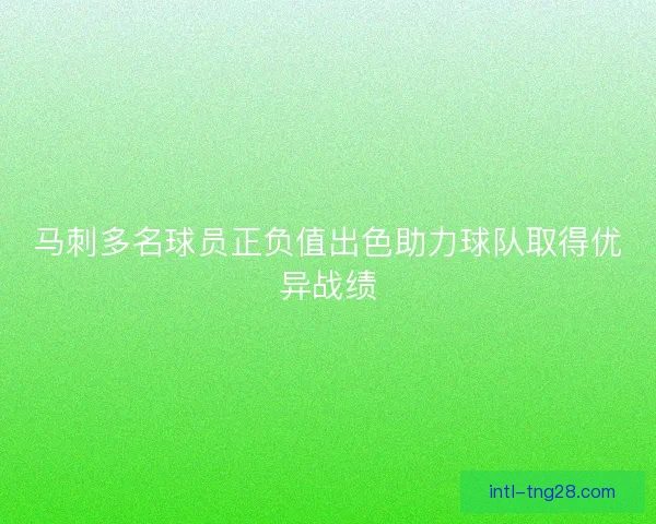 马刺多名球员正负值出色助力球队取得优异战绩